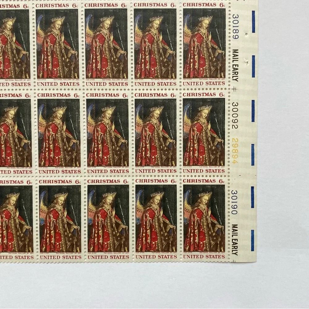 Christmas Stamp 1968 Van Eyck National Gallery of Art 6 Cent Sheet of 50 Mint